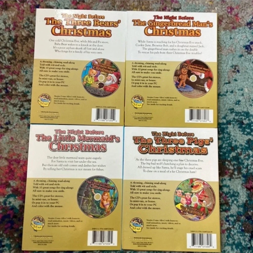 The Night Before Christmas book CD set gingerbread man little mermaid holiday